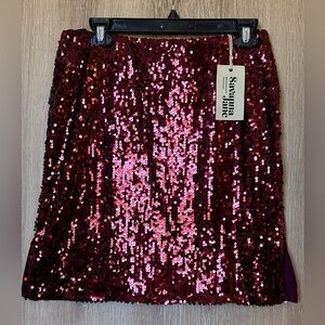 Sequin Burgundy Skirt by Savanah Jane